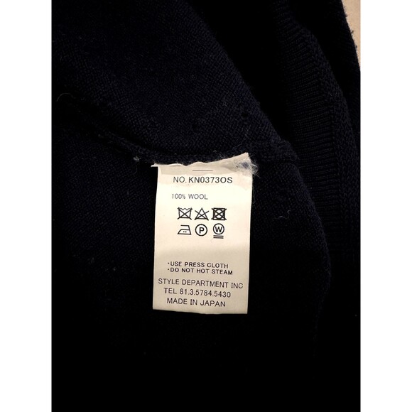 Still by Hand Mens Small (3) 100% Wool Blue Hoodie Japan Oversized Soft Handmade - Picture 6 of 6